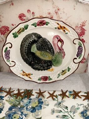 Hand-Painted Vintage California Turkey Serving Platter
